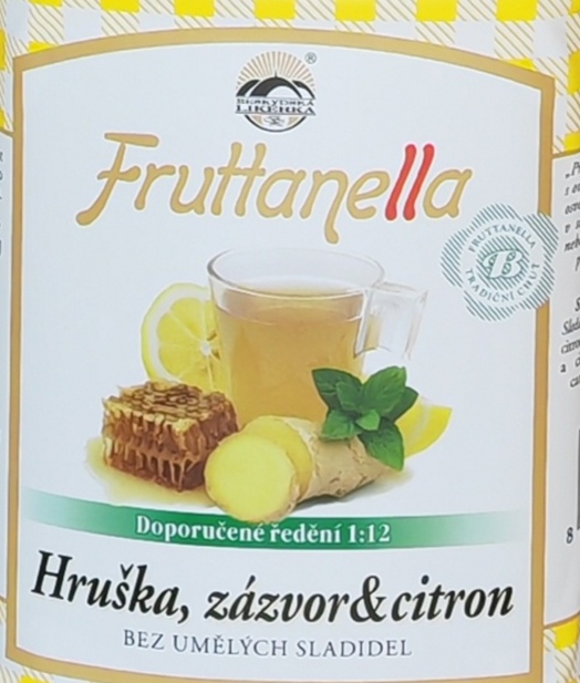 Sirup Fruttanella Hruška, zázvor & citron 1l