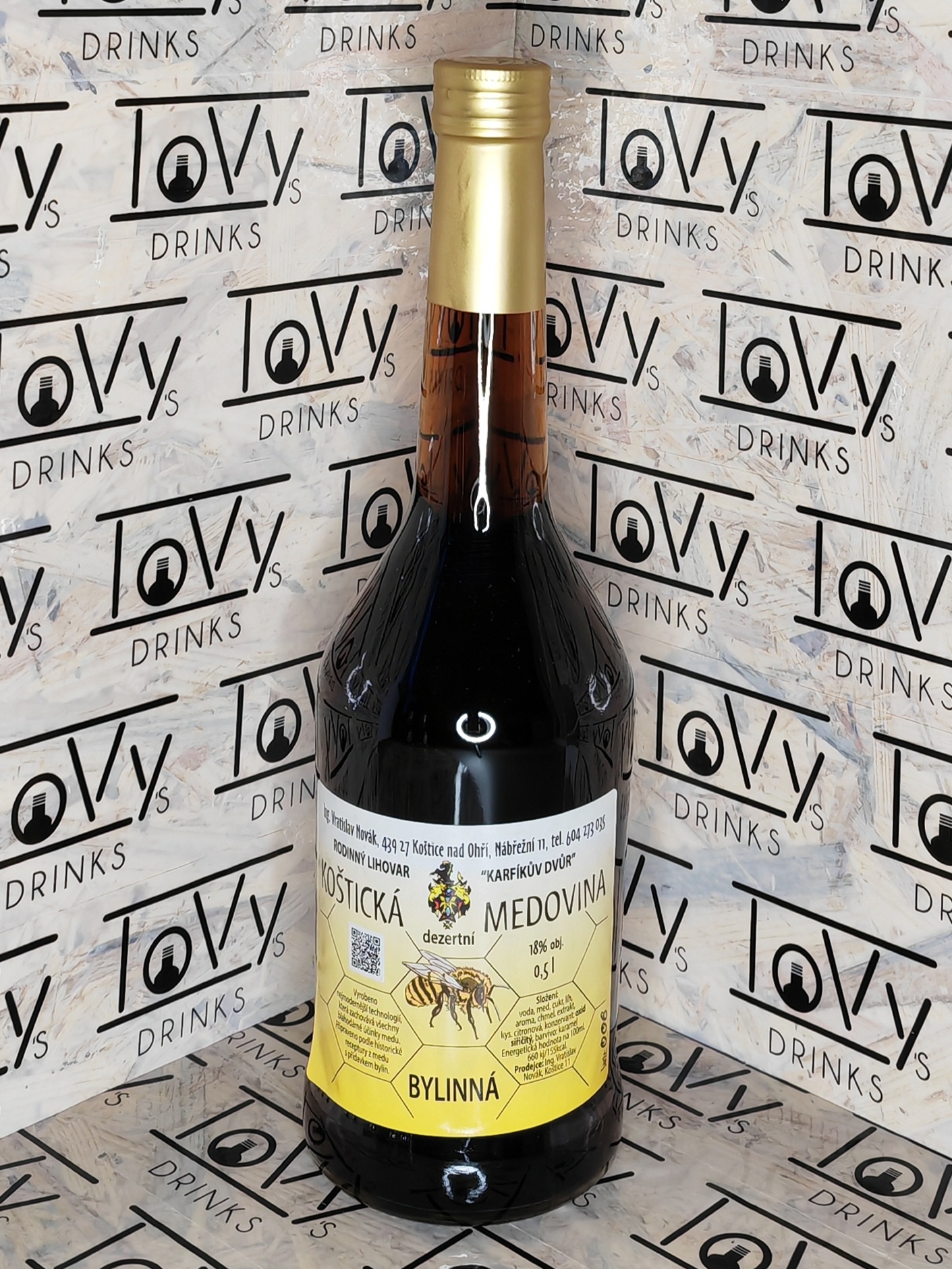 Koštická medovina bylinná 18% 0,5l