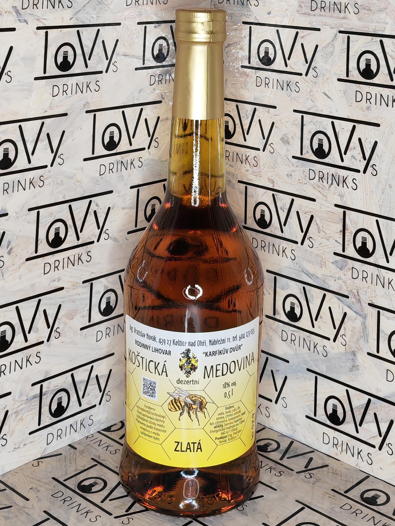 Koštická medovina zlatá 18% 0,5l
