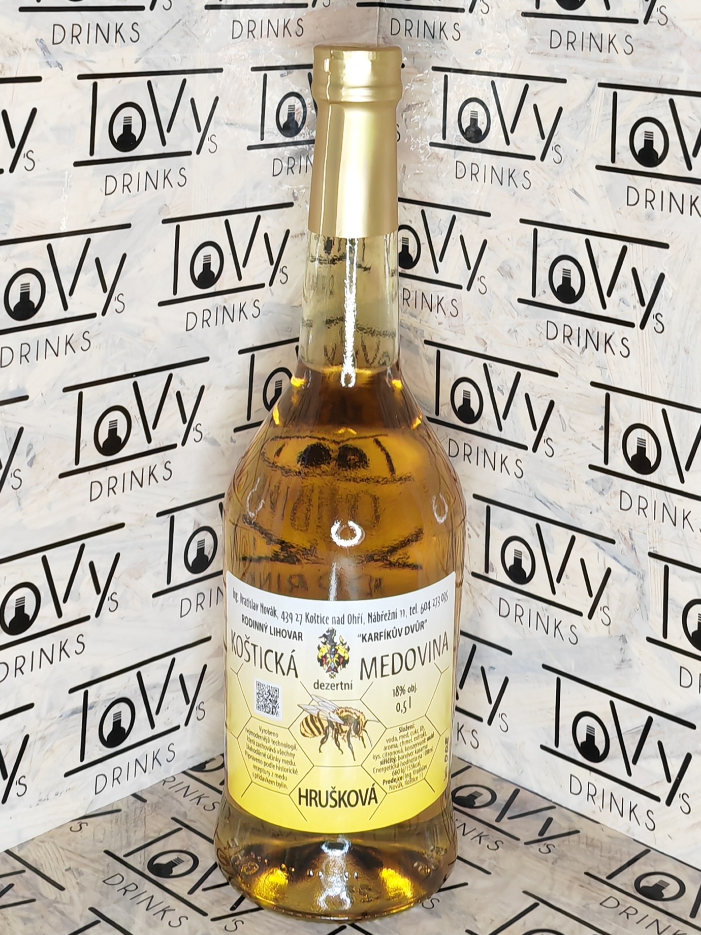 Koštická medovina hrušková 18% 0,5l