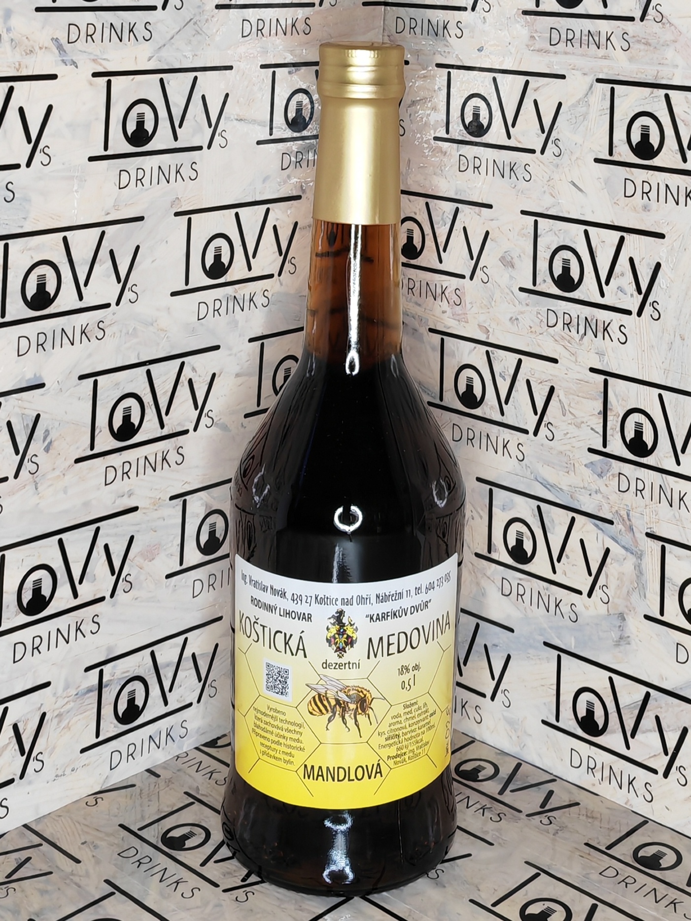 Koštická medovina mandlová 18% 0,5l