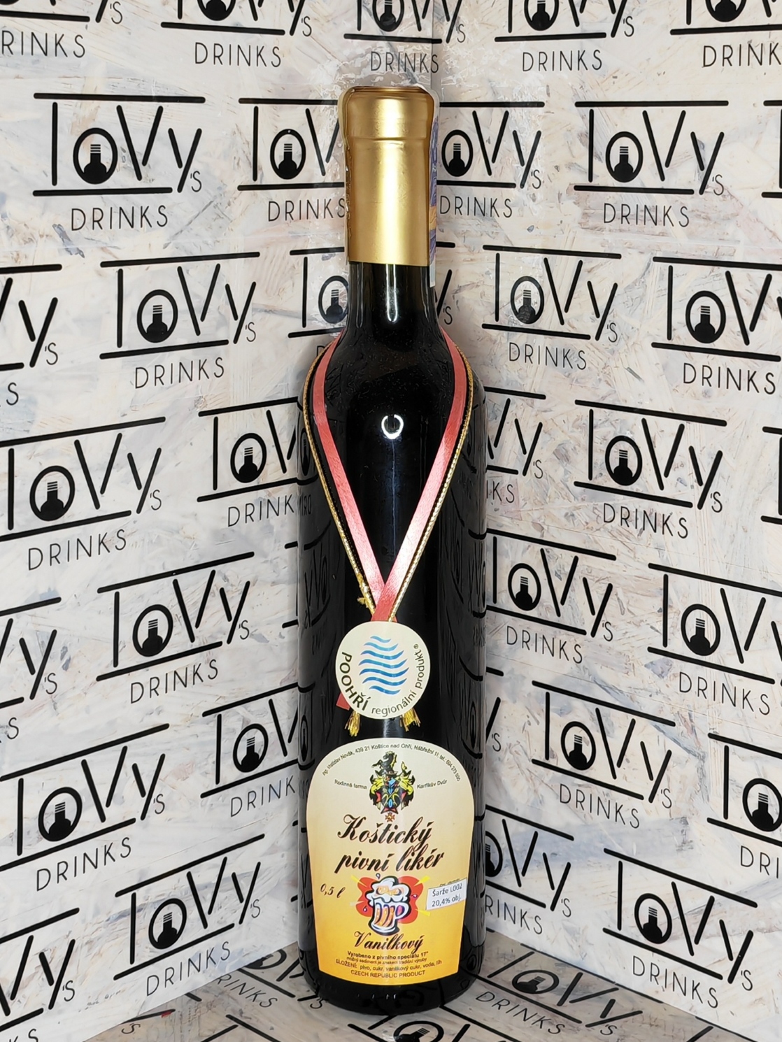 Koštický pivní likér vanilkový 20,4% 0,5l