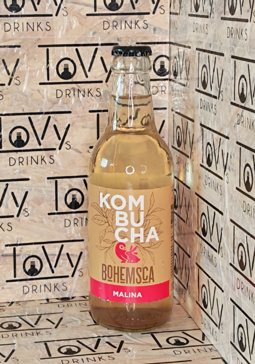 Bohemsca Kombucha malina sklo 330ml