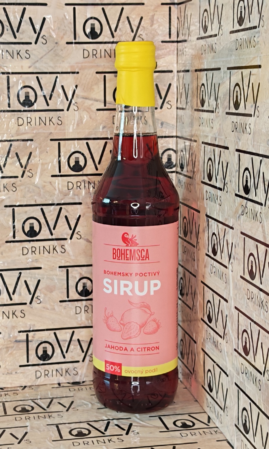 Bohemsca ovocný sirup jahoda a citron sklo 500ml