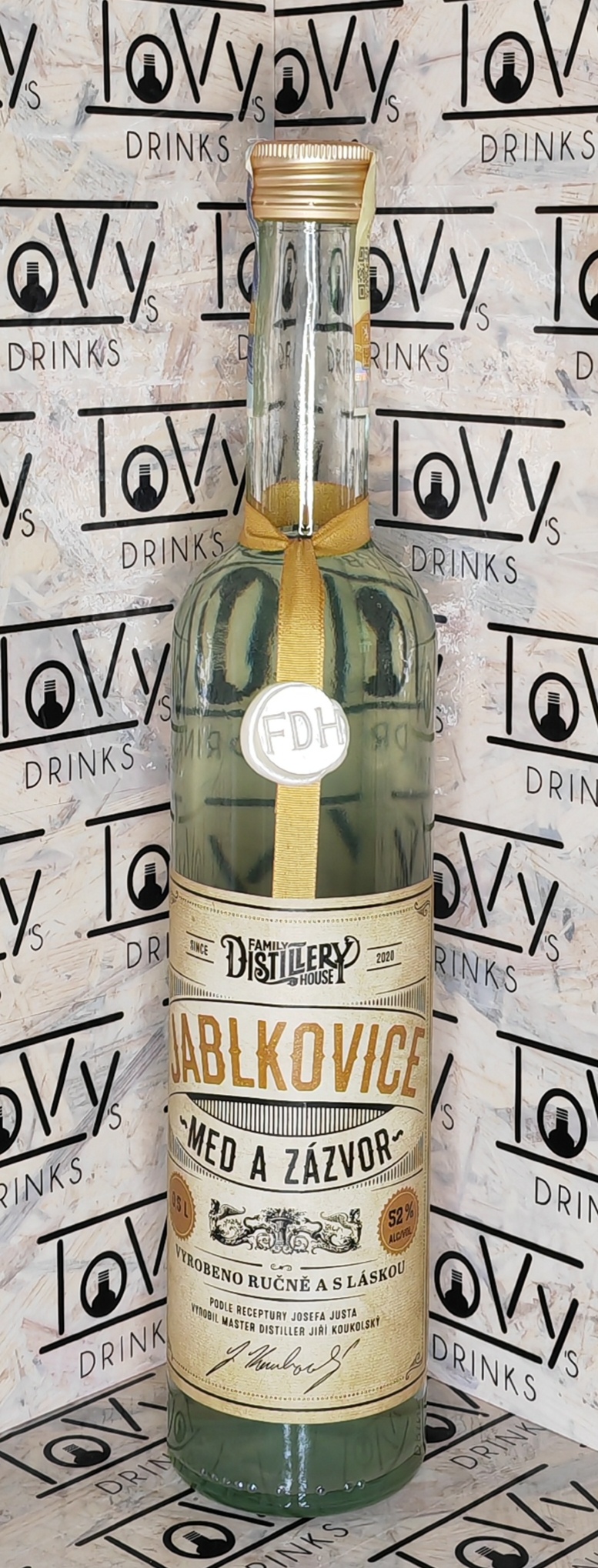 Jablkovice med a zázvor 52% 0,5l