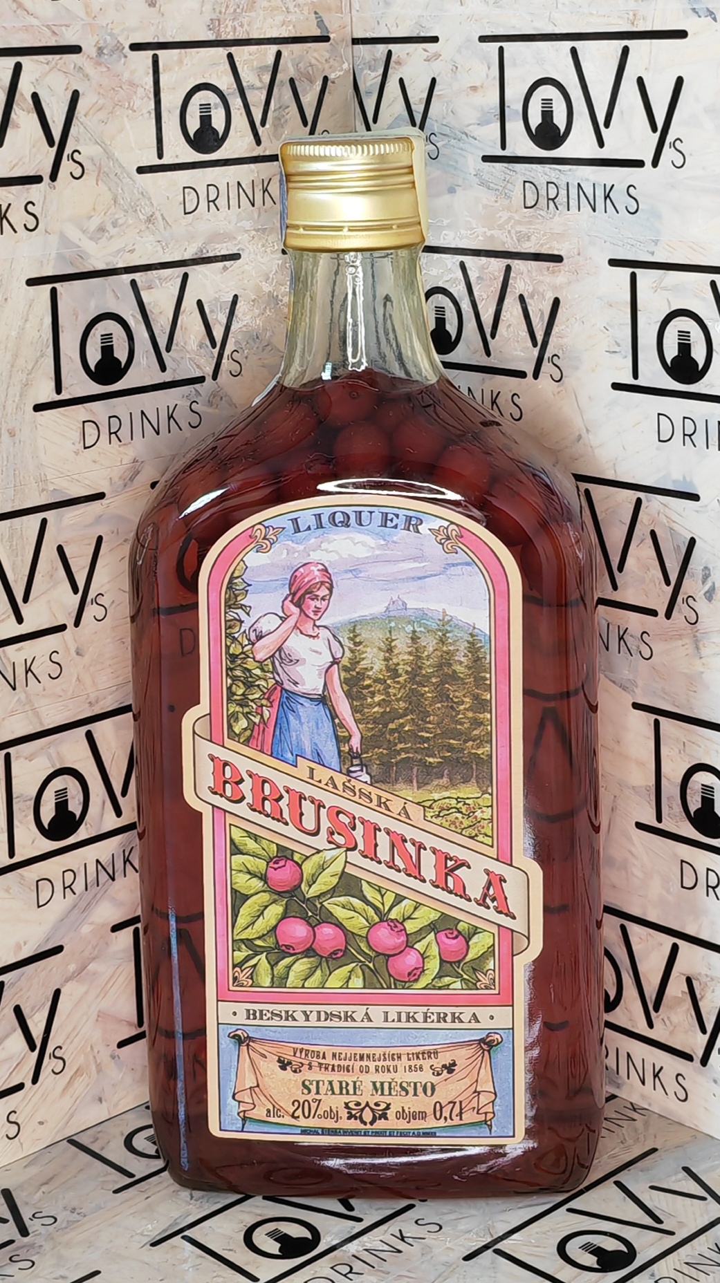 Lašská brusinka likér 20% 0,7l