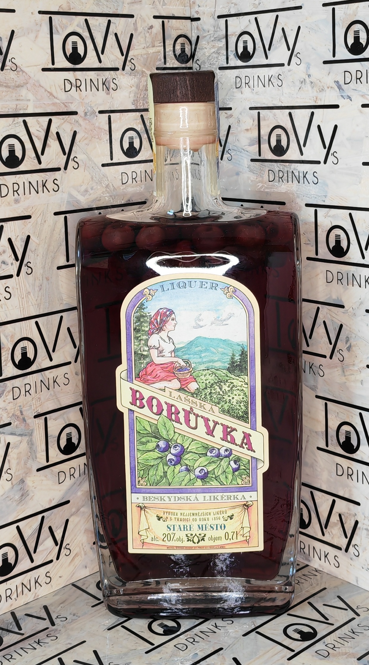 Lašská borůvka likér LUX 20% 0,7l