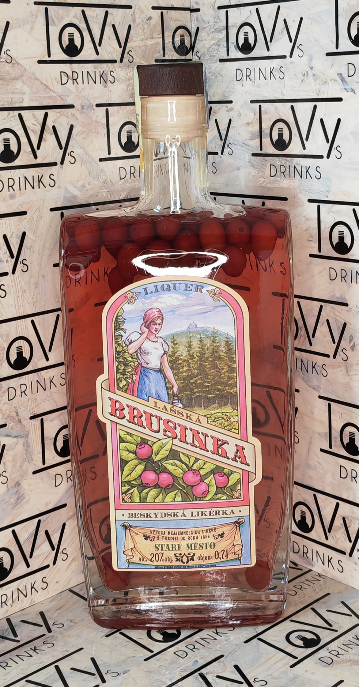 Lašská brusinka likér LUX 20% 0,7l