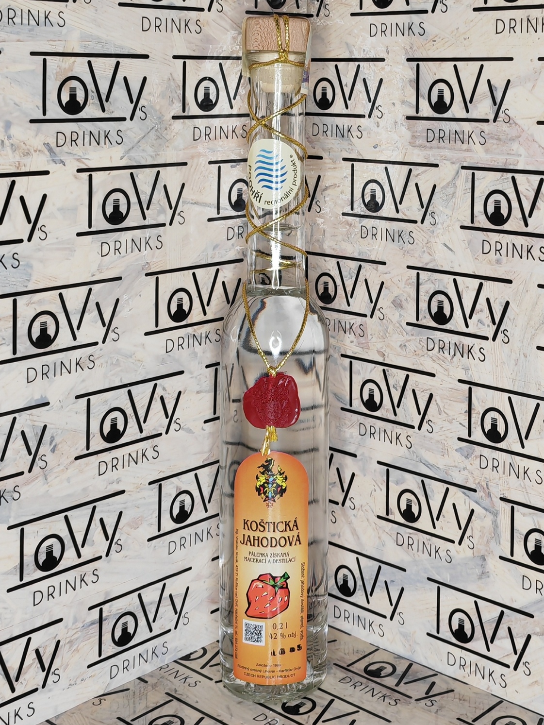 Koštická jahodová pálenka 42% 0,2l