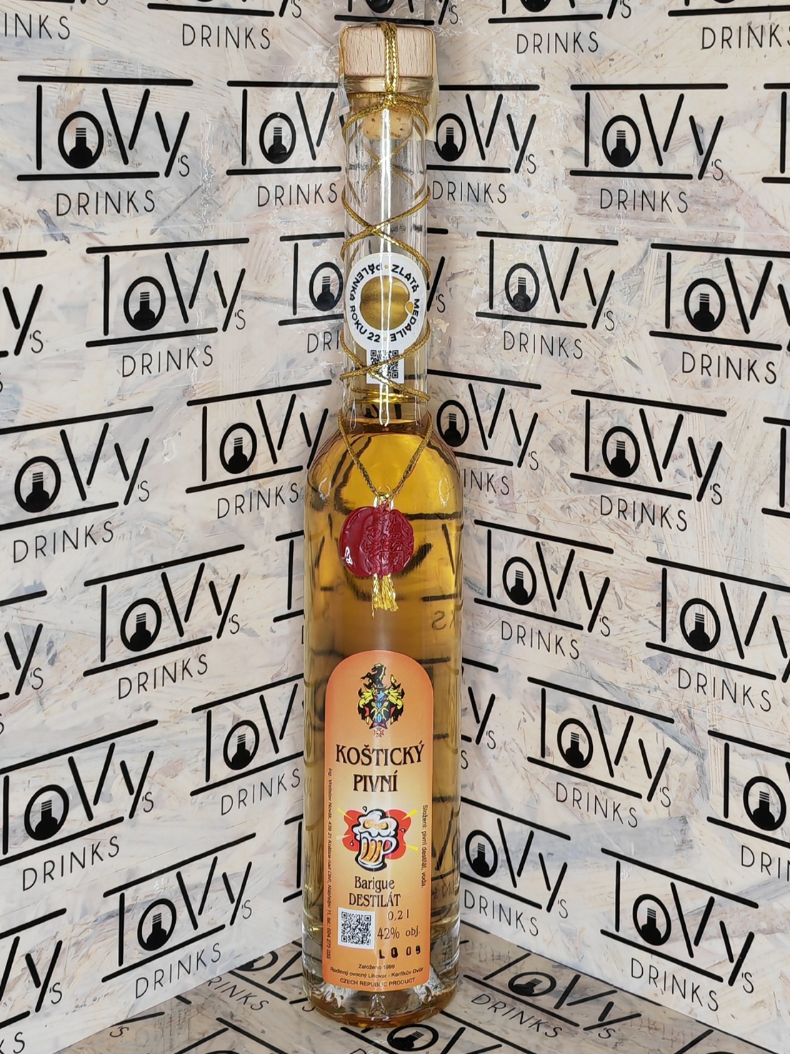 Koštický pivní destilát barigue 42% 0,2l