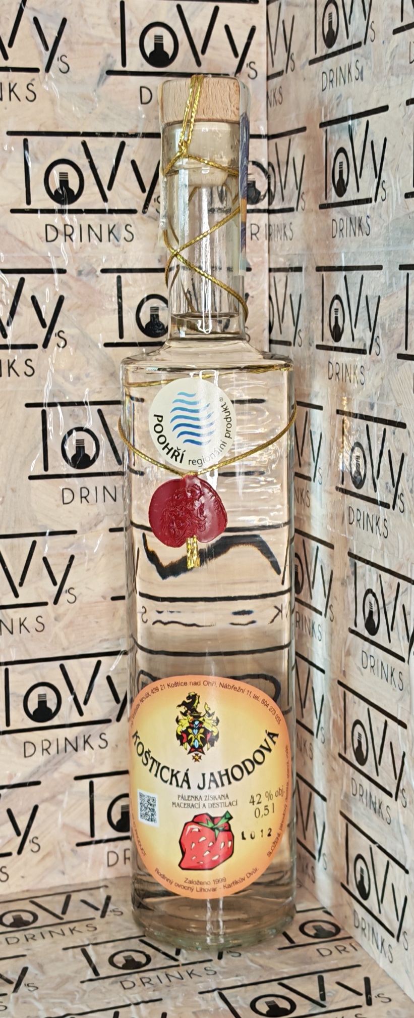 Koštická jahodová pálenka 42% 0,5l