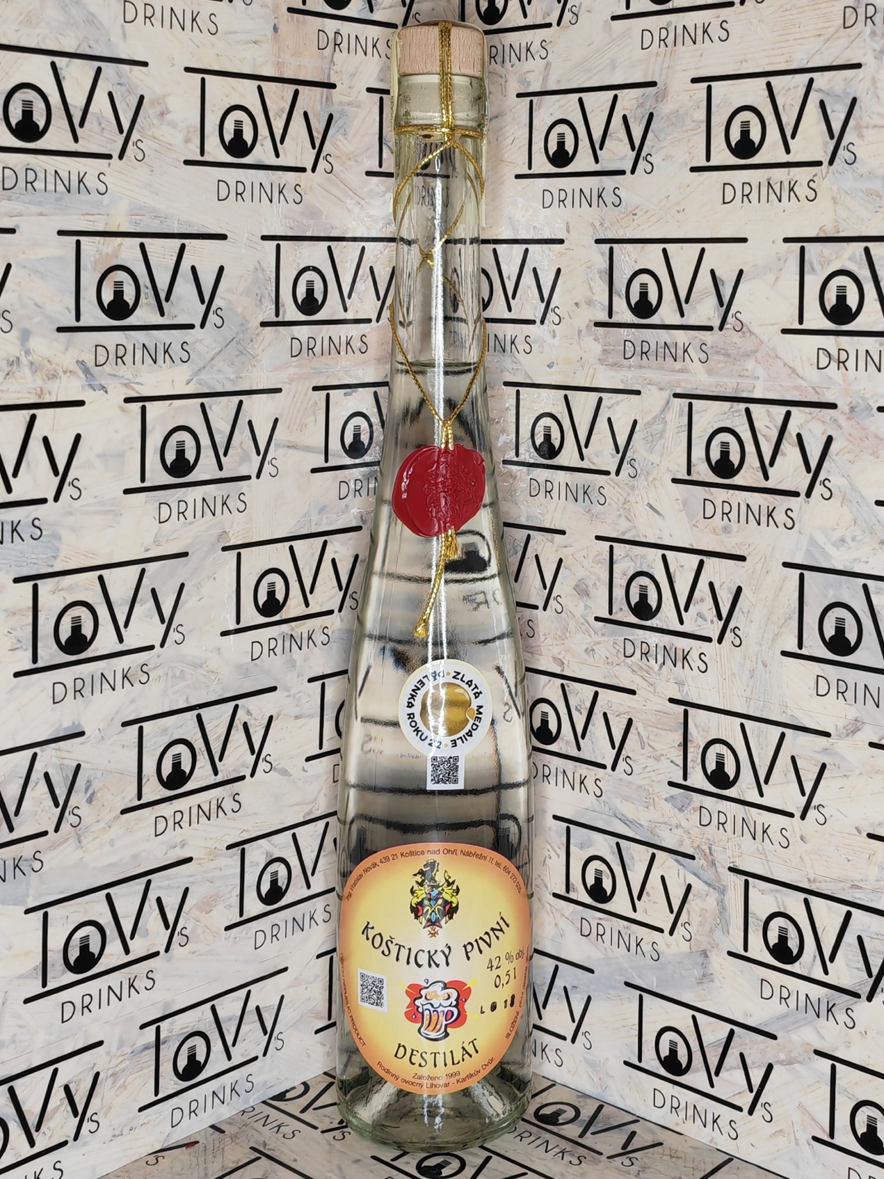 Koštický pivní destilát 42% 0,5l