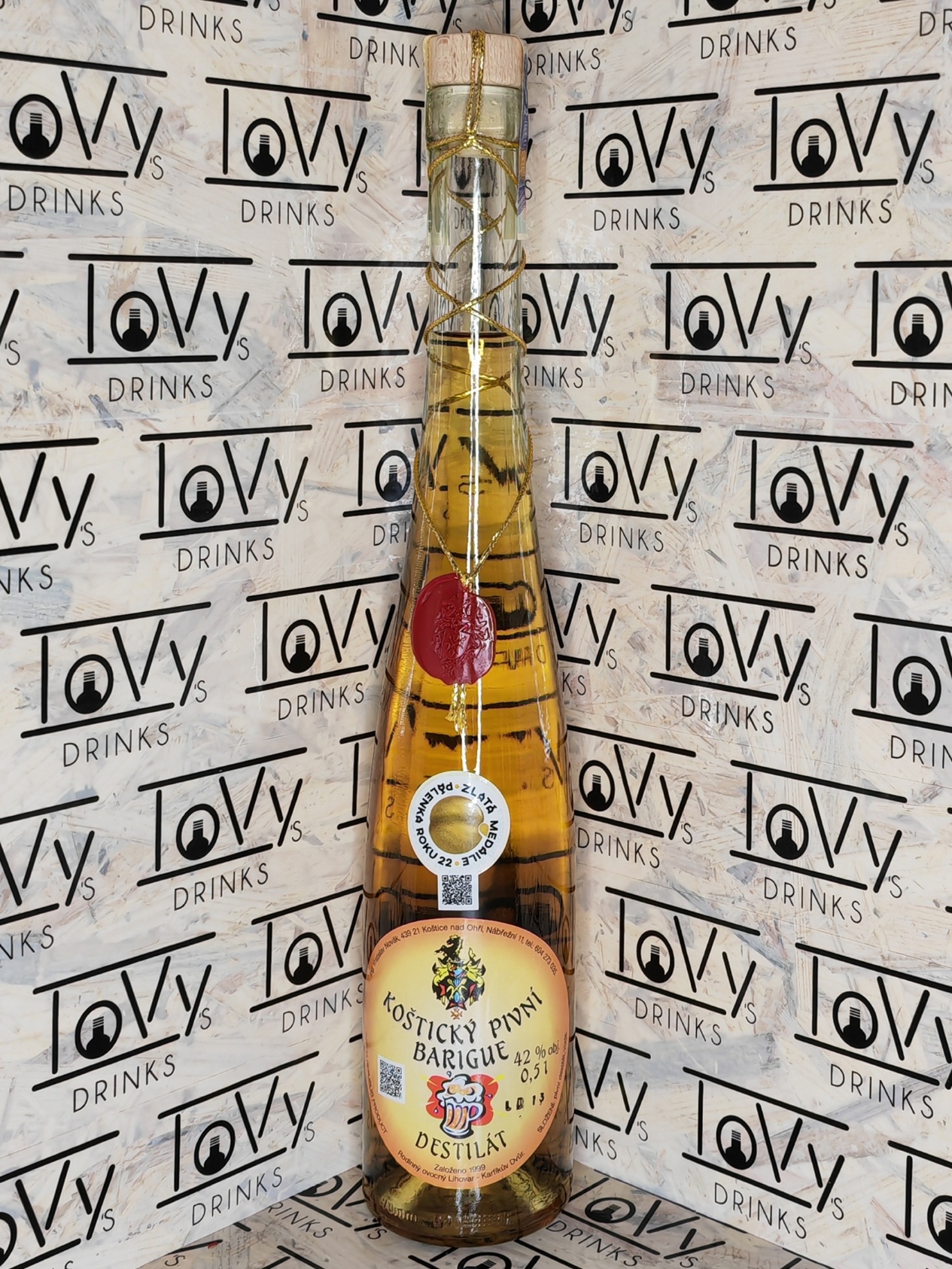 Koštický pivní destilát barigue 42% 0,5l