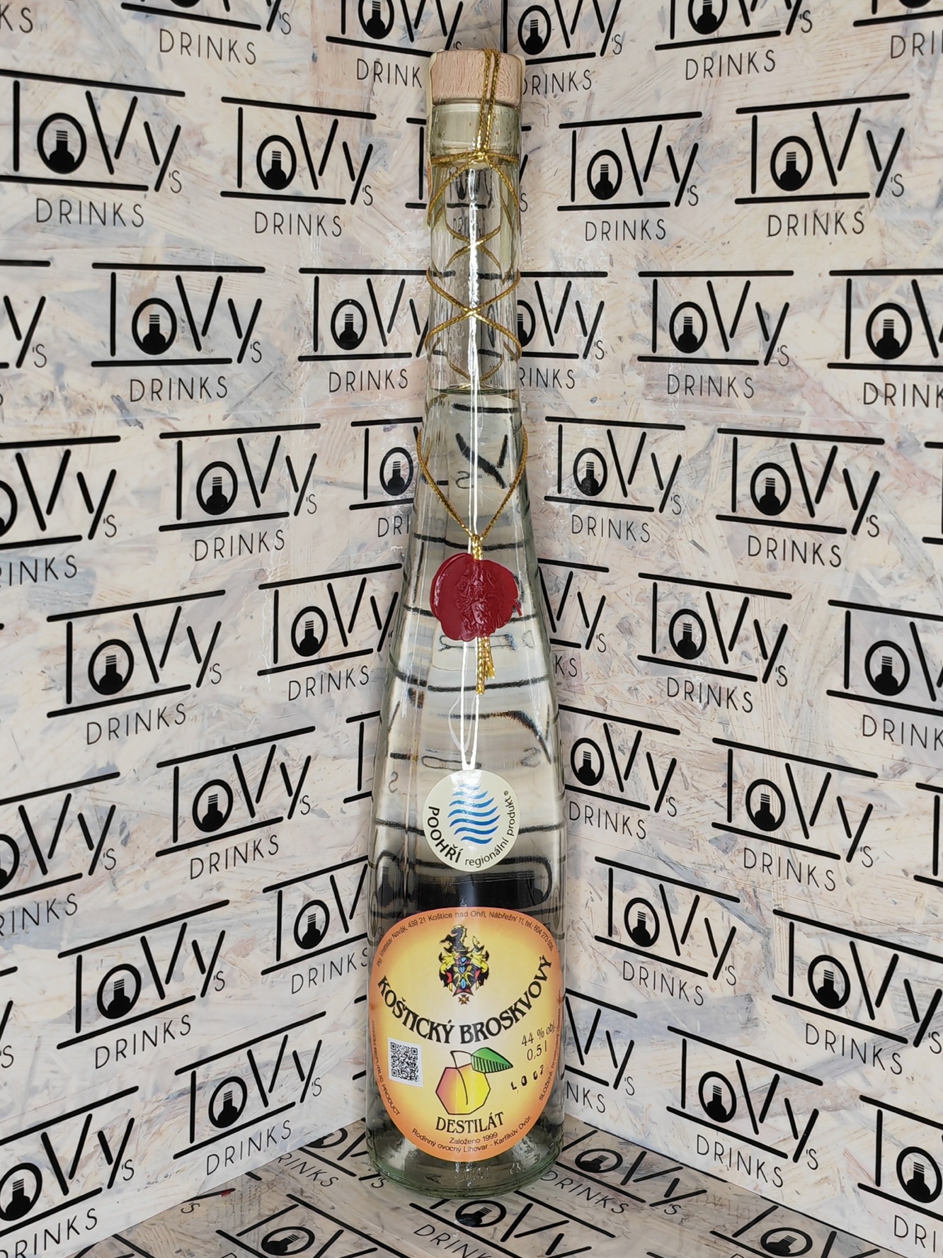 Koštický broskvový destilát 44% 0,5l