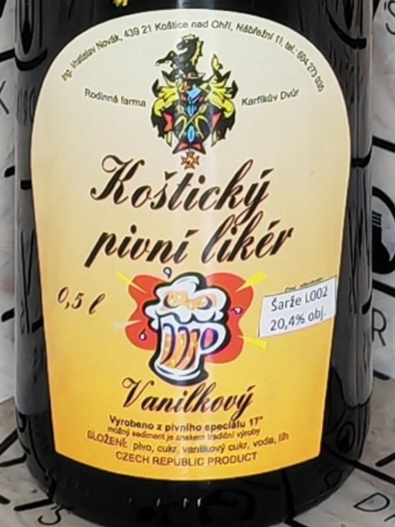 Koštický pivní likér vanilkový 20,4% 0,5l