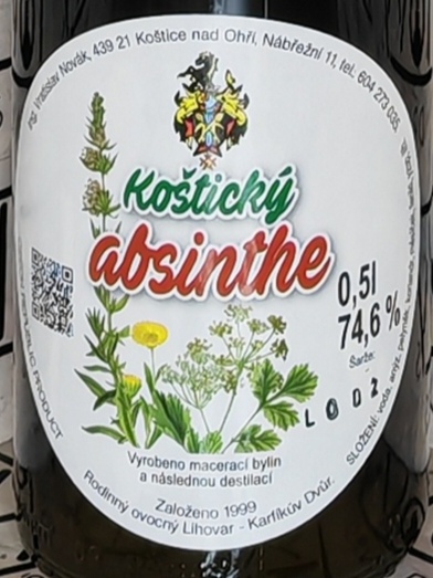 Koštický absinthe 75% 0,5l