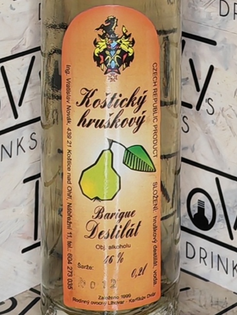 Koštický hruškový destilát barigue 46% 0,2l