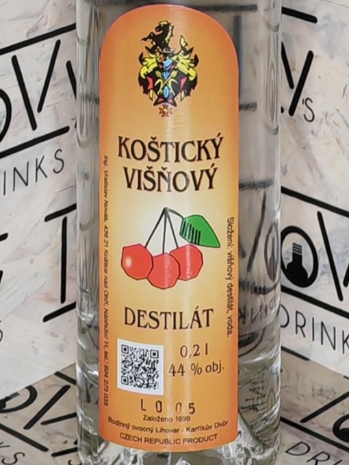 Koštický višňový destilát 44% 0,2l