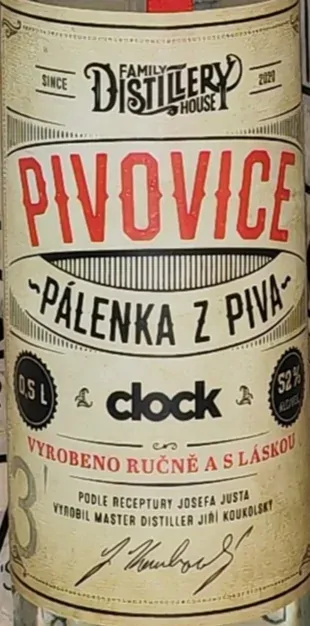 Pivovice pálenka z piva Clock limitovaná edice 3 52% 0,5l
