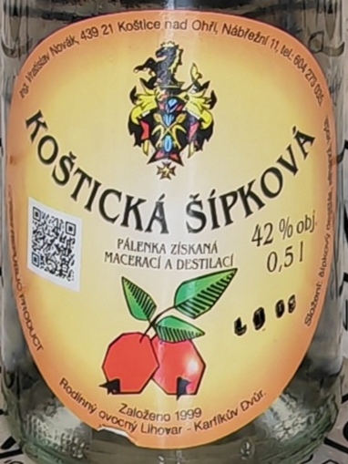 Koštická šípková pálenka 42% 0,5l
