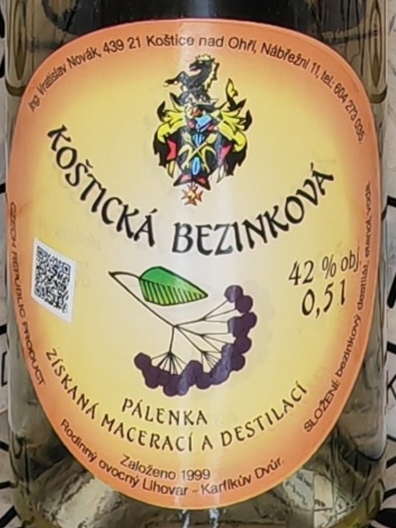 Koštická bezinková pálenka 42% 0,5l