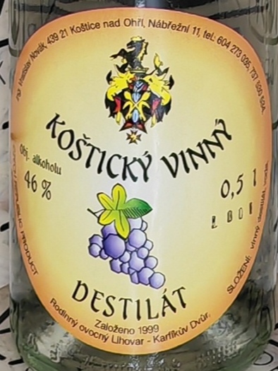 Koštický vinný destilát 46% 0,5l