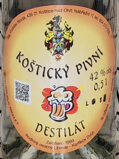 Koštický pivní destilát 42% 0,5l