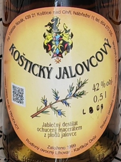 Koštický jalovcový destilát 42% 0,5l